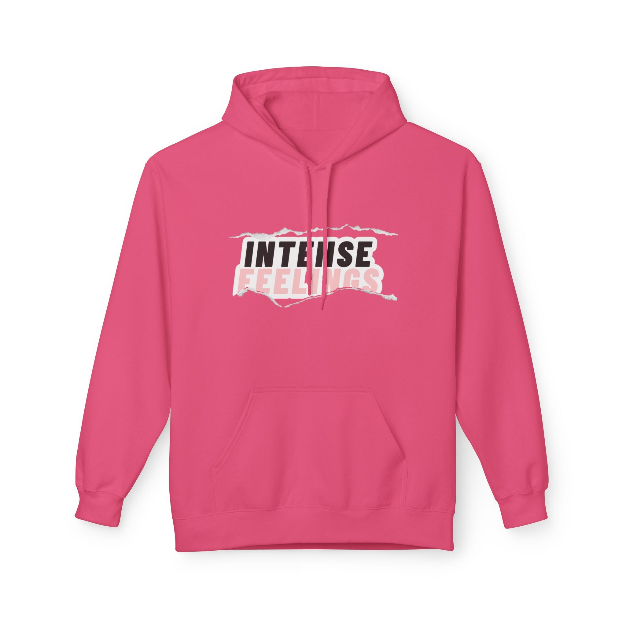 Intense Feelings Unisex Midweight Hoodie - Rose Pink Print