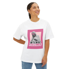 Intense Feelings – Pink Print Unisex Oversized Tee