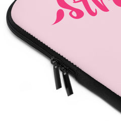 Breast Cancer Awareness Laptop Sleeve – Courage, Strength & Faith