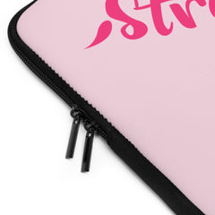 Breast Cancer Awareness Laptop Sleeve – Courage, Strength & Faith
