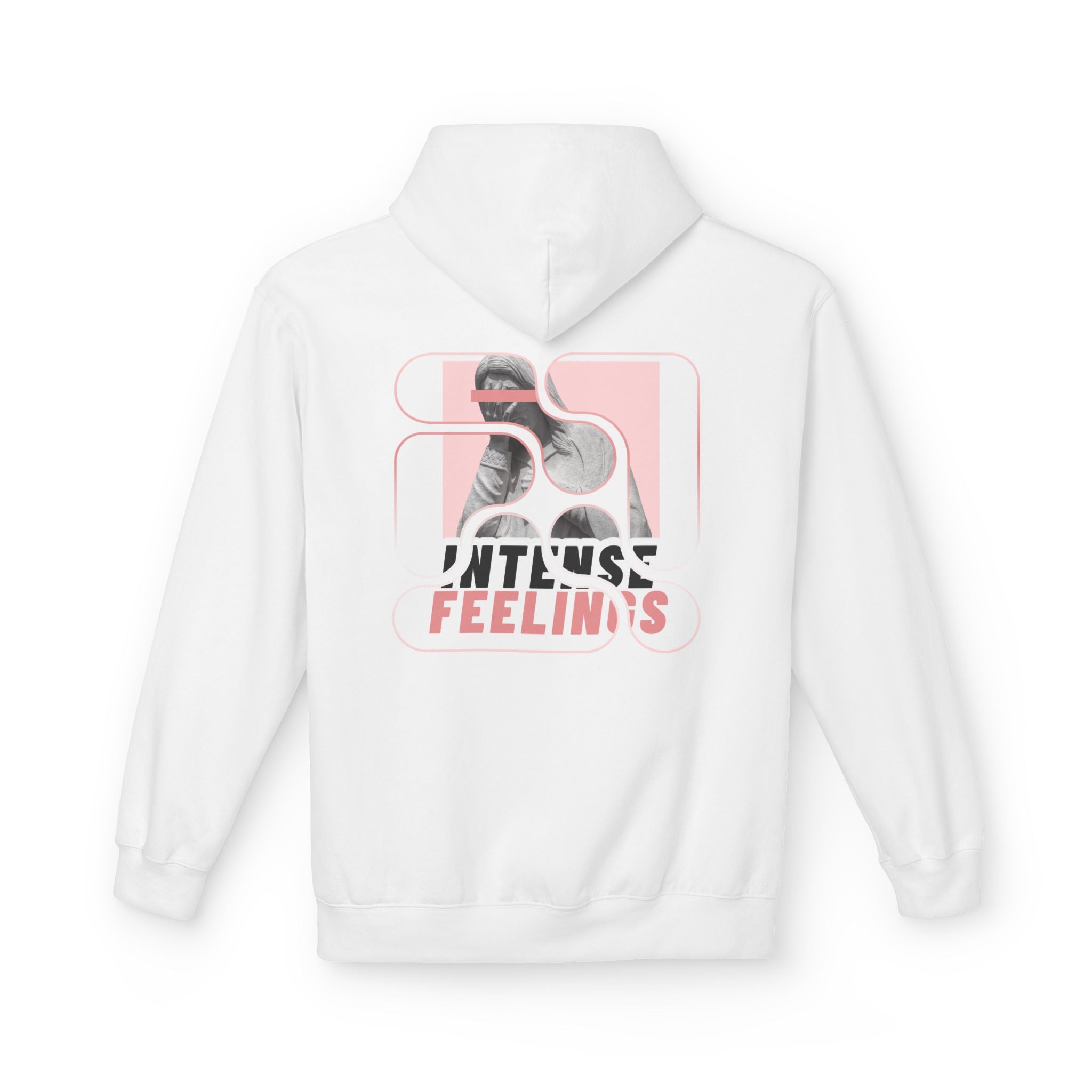 Intense Feelings Unisex Midweight Hoodie - Rose Pink Print