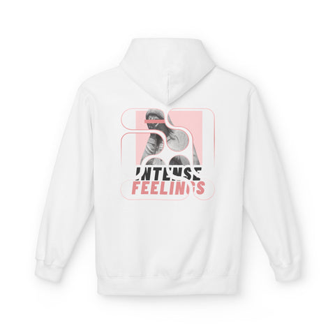 Intense Feelings Unisex Midweight Hoodie - Rose Pink Print