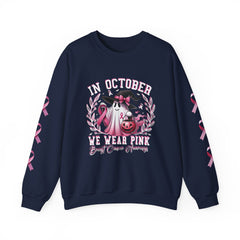 In October We Wear Pink – Breast Cancer Awareness Unisex Crewneck Sweatshirt