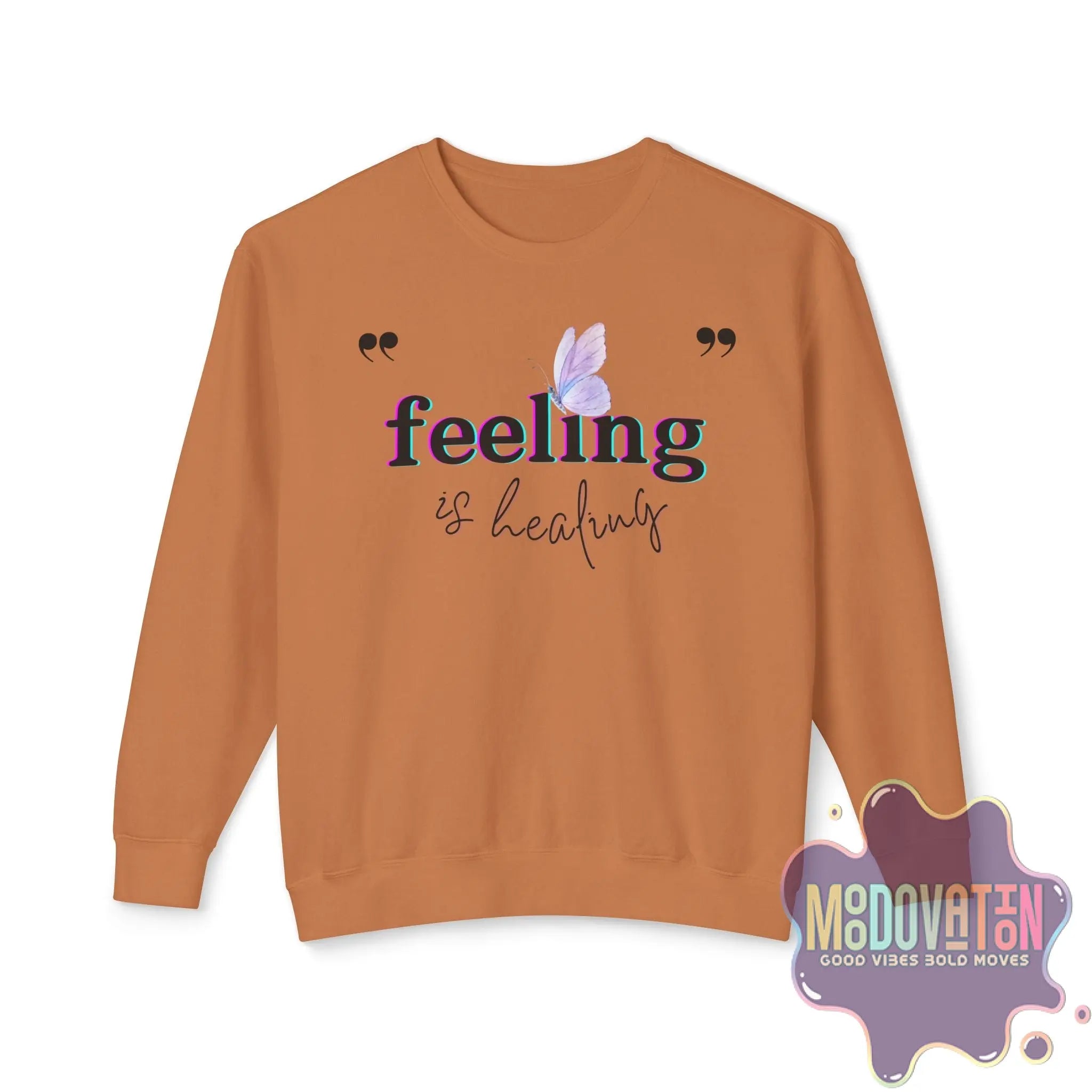 Feeling Is Healing Lightweight Crewneck Sweatshirt - Spring Edition Moodovation