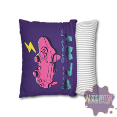 Game Over Spun Polyester Square Pillowcase - Deep Purple - MOODOVATION
