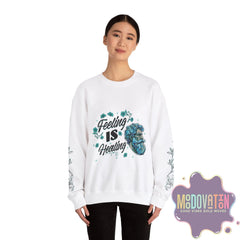 Feeling Is Healing Unisex Heavy Blend Crewneck Sweatshirt - MOODOVATION