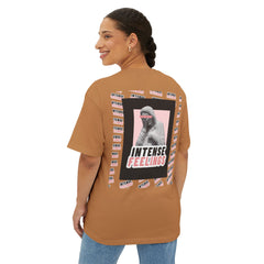 Intense Feelings – Unisex Oversized Boxy Tee - Black/Rose Print