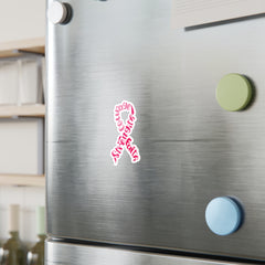Breast Cancer Awareness Kiss-Cut Sticker – Courage, Strength & Faith