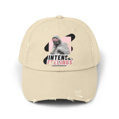 Intense Feelings - Black/Rose Pink Print Vintage Distressed Hat