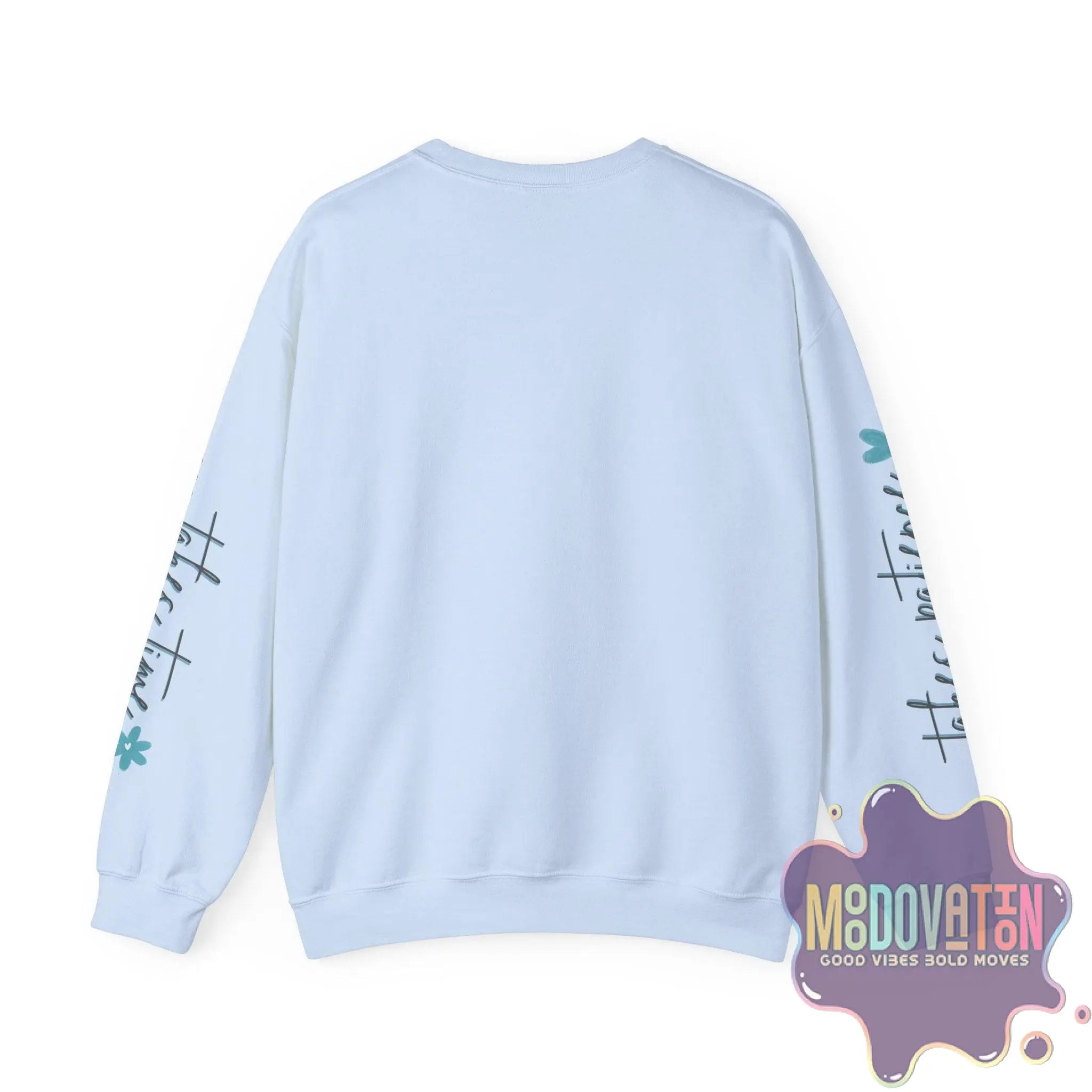 Good Things - Unisex Heavy Blend Crewneck Sweatshirt - Large Graphic Sleeve - MOODOVATION
