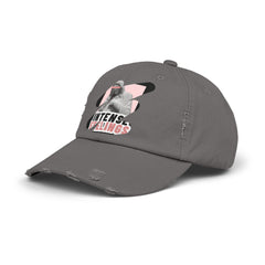 Intense Feelings - Black/Rose Pink Print Vintage Distressed Hat