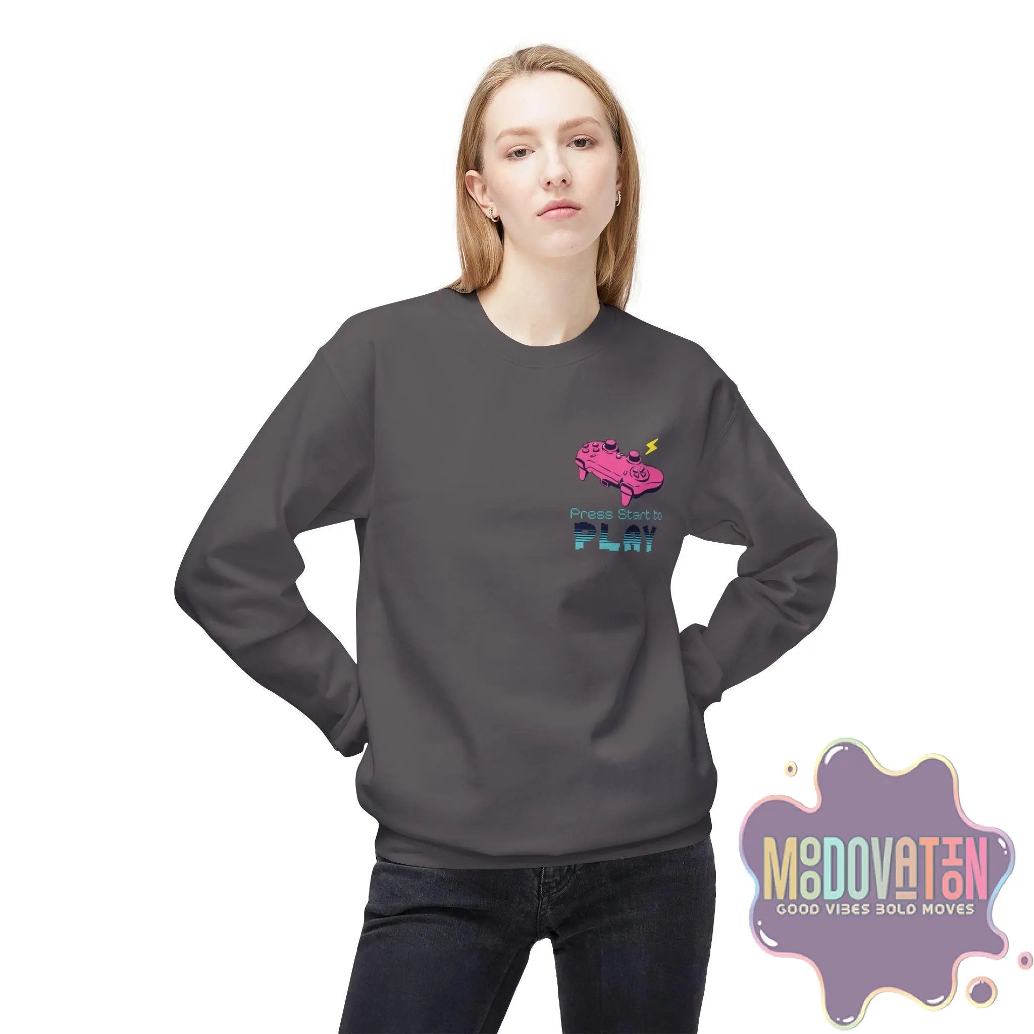 Game Over Unisex Midweight Crewneck Sweatshirt - MOODOVATION