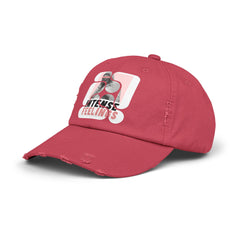 Intense Feelings - Pink Rose Print Vintage Distressed Hat