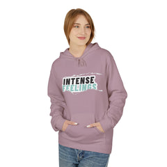 Intense Feelings Unisex Midweight Hoodie - Cyan Print