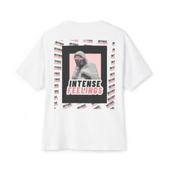 Intense Feelings – Unisex Oversized Boxy Tee - Black/Rose Print