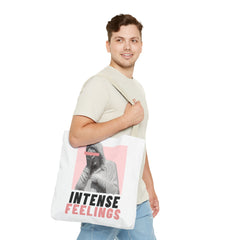 Intense Feelings Tote Bag - White Print