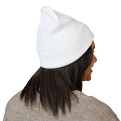 Breast Cancer Awareness Embroidered Beanie – Courage, Strength & Faith Ribbon