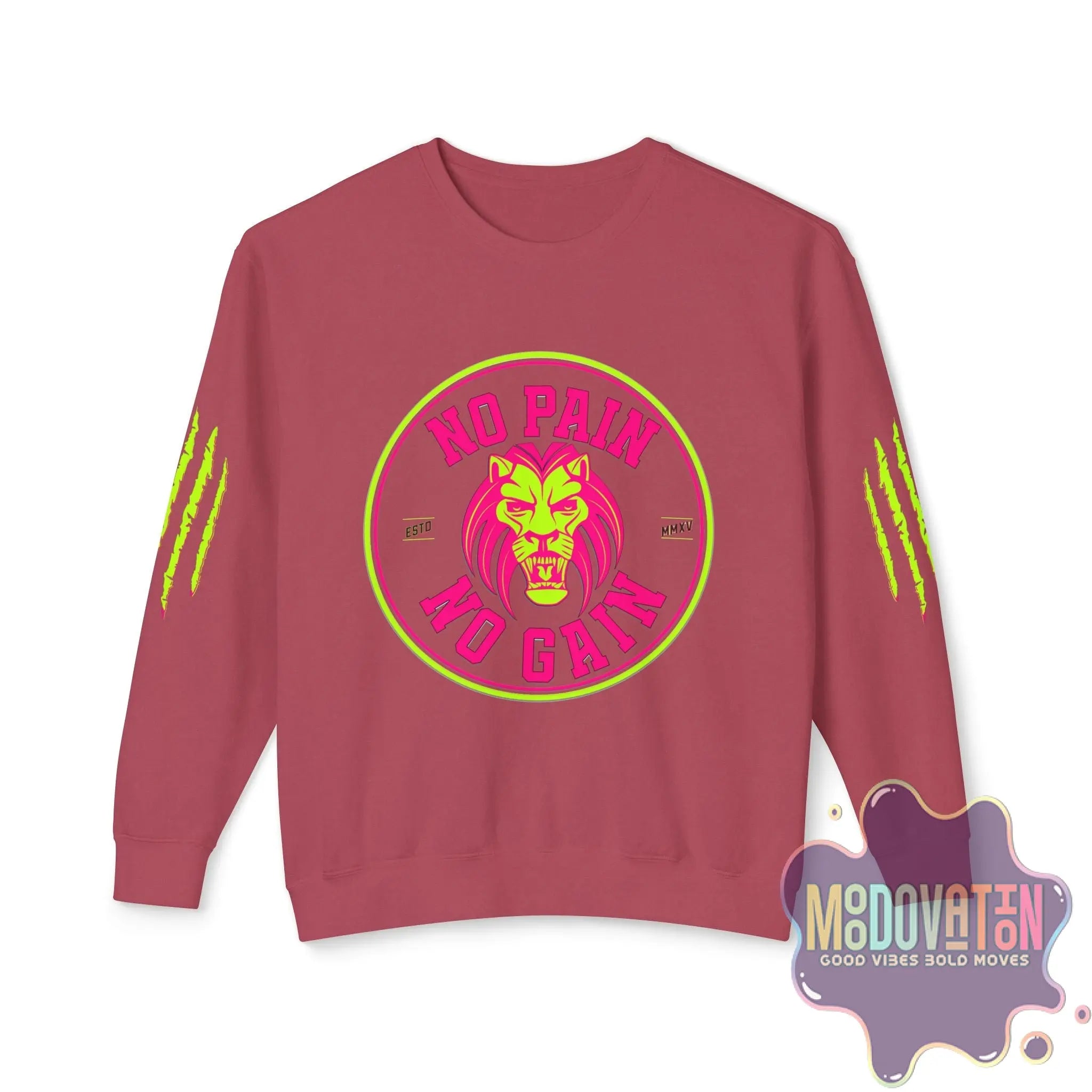 No Pain No Gain Unisex Lightweight Crewneck Sweatshirt - Spring Edition Moodovation