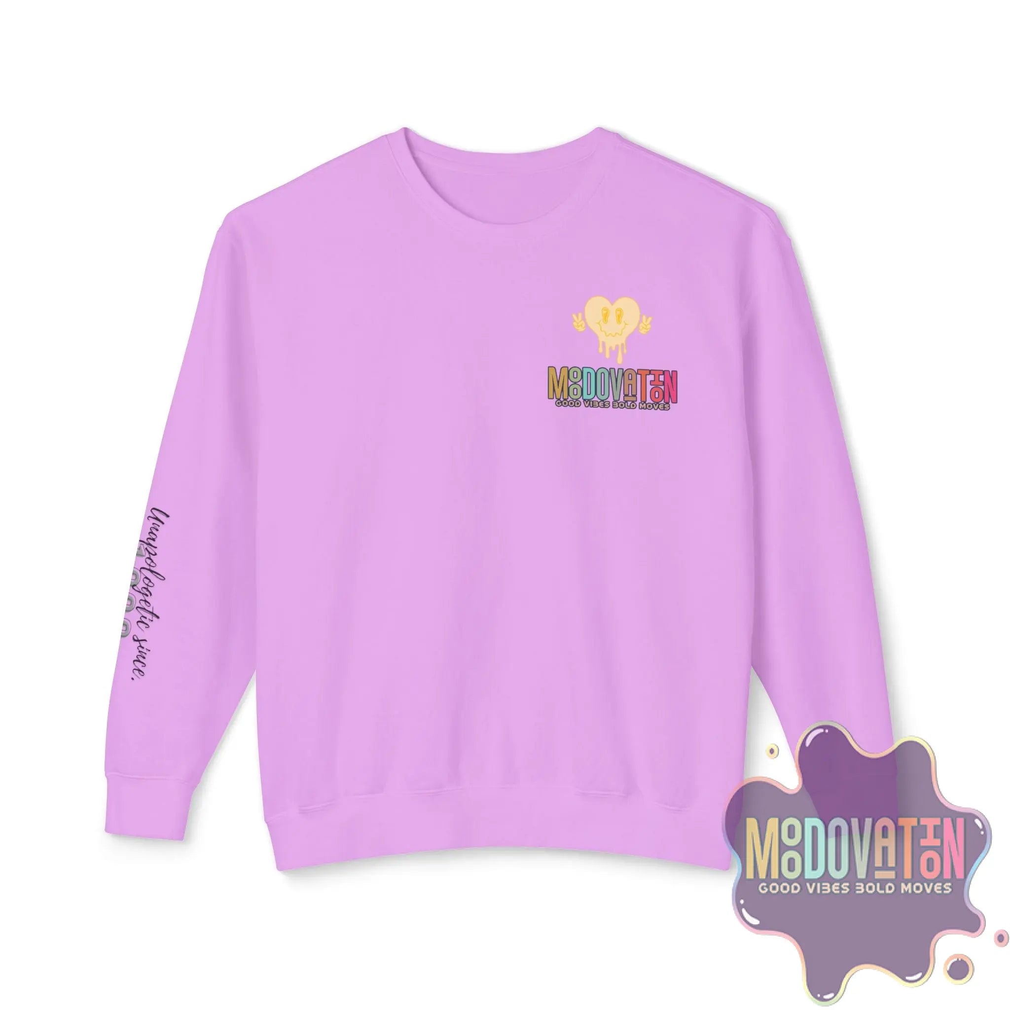 Good Vibes Bold Moves Personalized Unisex Lightweight Crewneck Sweatshirt - Brand Edition Moodovation