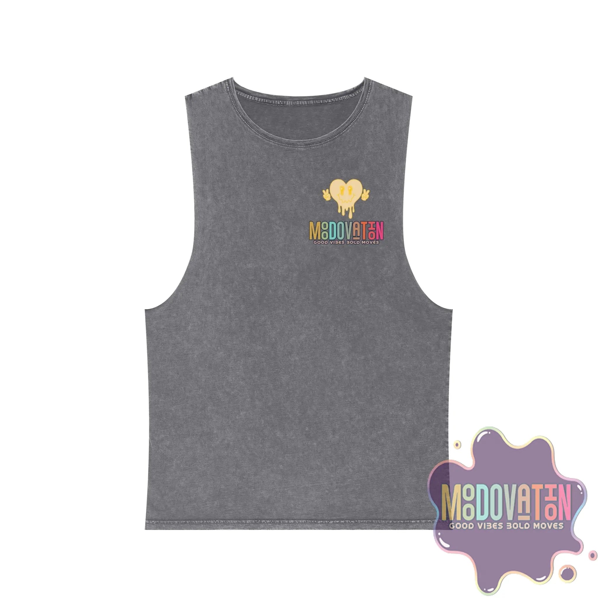 Good Vibes Bold Moves Stonewash Unisex Tank Top – Brand Edition Moodovation