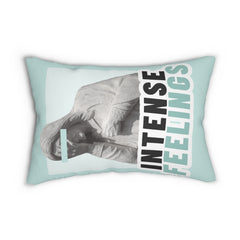 Intense Feelings Cyan Lumbar Pillow
