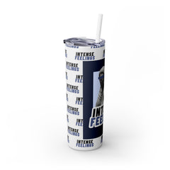 Intense Feelings - Navy Blue Print Skinny Tumbler