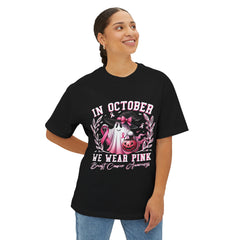 In October We Wear Pink – Breast Cancer Awareness Unisex Oversized Boxy Tee