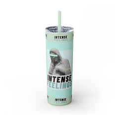 Intense Feelings - Cyan Print Skinny Tumbler
