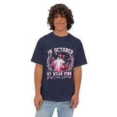 In October We Wear Pink – Breast Cancer Awareness Unisex Oversized Boxy Tee