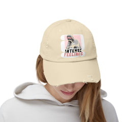 Intense Feelings - Pink Rose Print Vintage Distressed Hat