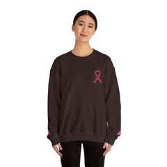 Courage, Strength & Faith – Breast Cancer Awareness Unisex Crewneck Sweatshirt