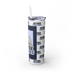 Intense Feelings - Navy Blue Print Skinny Tumbler