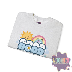 Good Things - Unisex Heavy Blend Crewneck Sweatshirt - Large Graphic Sleeve - MOODOVATION