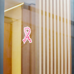 Breast Cancer Awareness Kiss-Cut Sticker – Courage, Strength & Faith