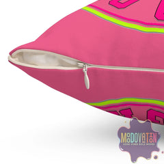 No Pain No Gain Spun Polyester Square Pillow - Watermelon Pink - MOODOVATION