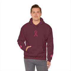 Pink Ribbon Awareness Hoodie, Unisex Sweatshirt for Fundraising, Breast Cancer Awareness Month, Inspirational Gift, Cozy Jumpsuit