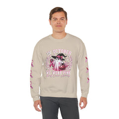 In October We Wear Pink – Breast Cancer Awareness Unisex Crewneck Sweatshirt