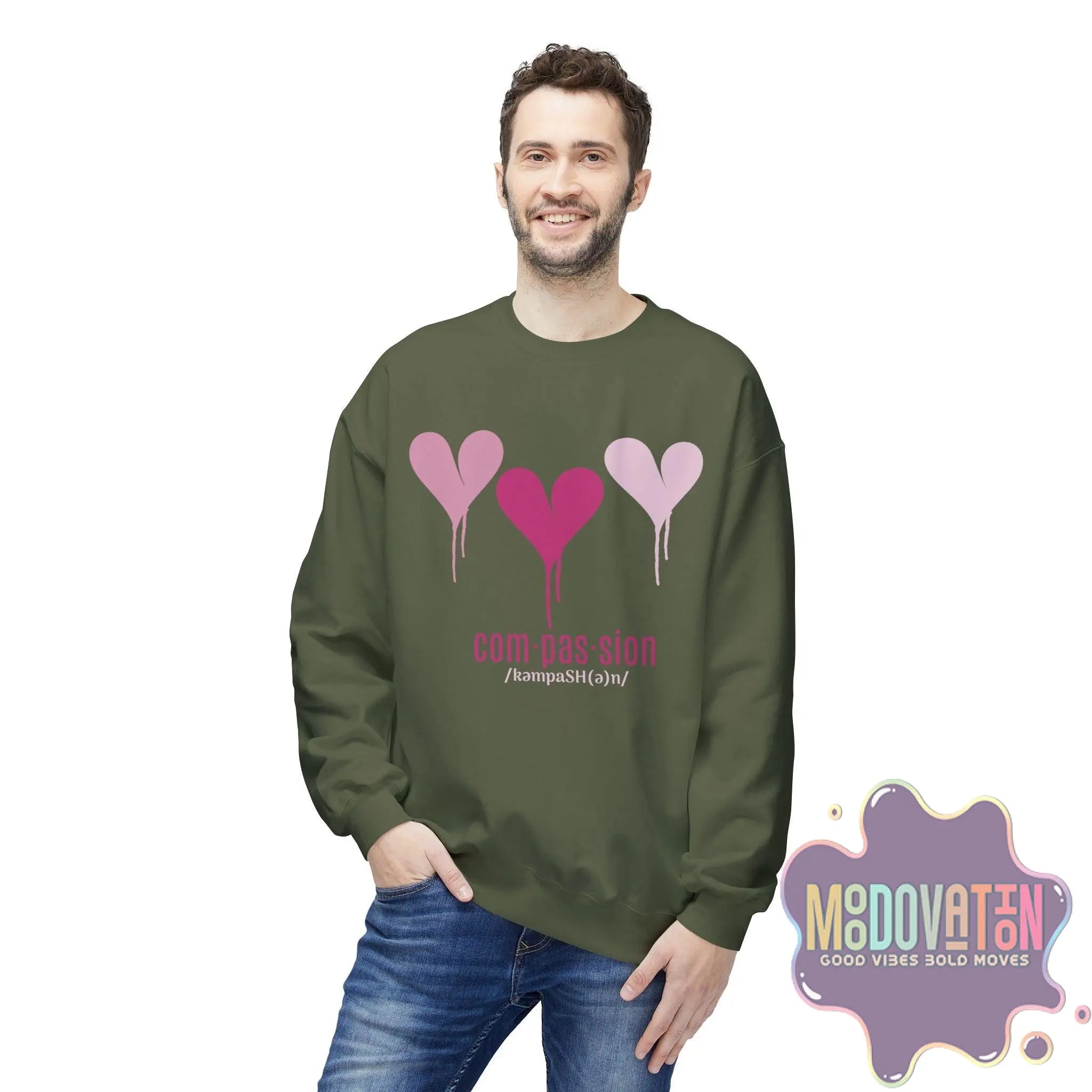 Self-Compassion Unisex Midweight Crewneck Sweatshirt - MOODOVATION