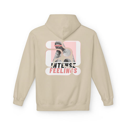 Intense Feelings Unisex Midweight Hoodie - Rose Pink Print