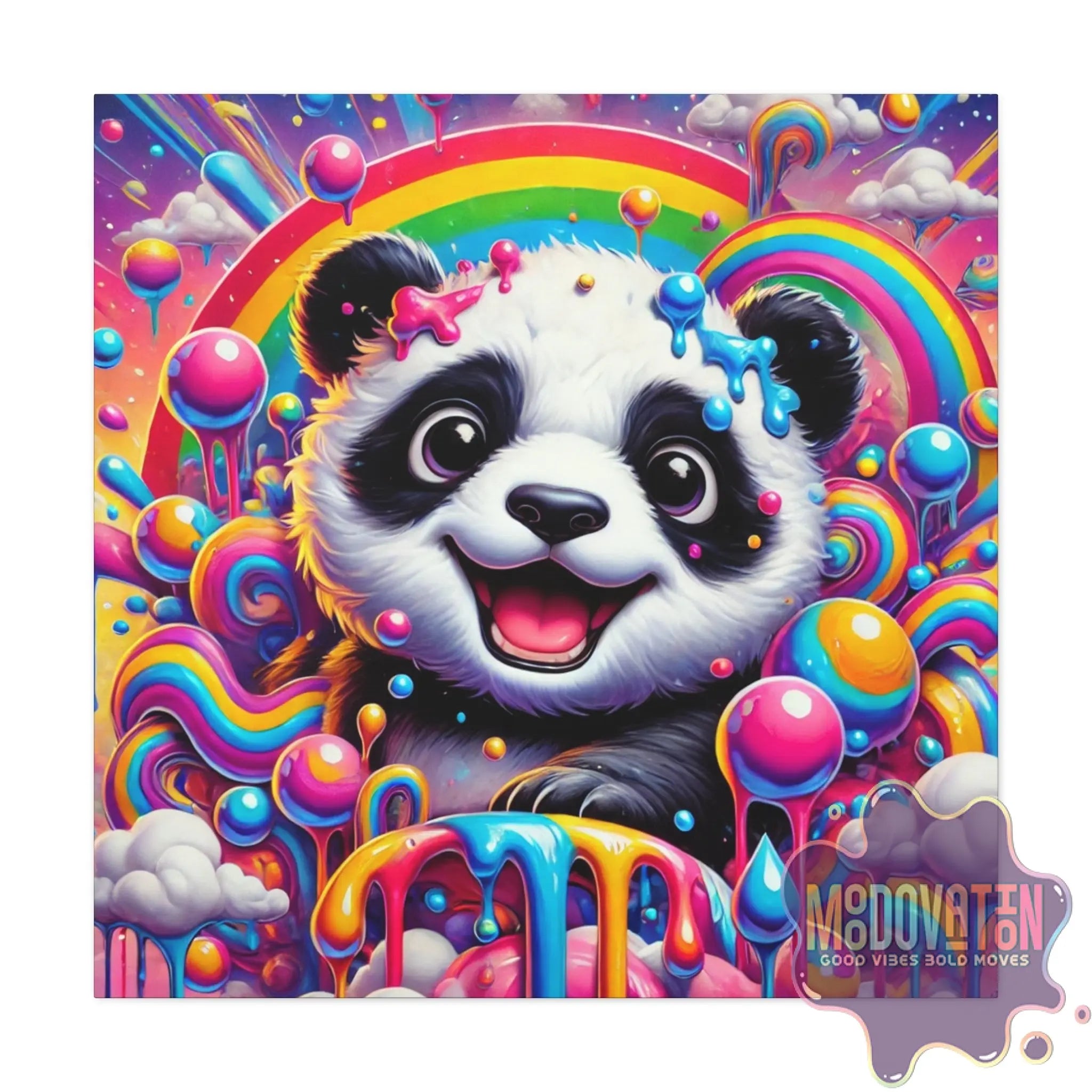 Drippy Delight Panda Matte Canvas - MOODOVATION