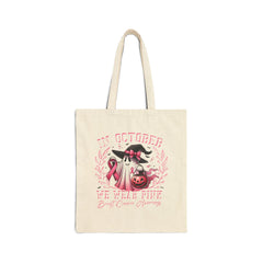 In October We Wear Pink Breast Cancer Awareness Tote Bag