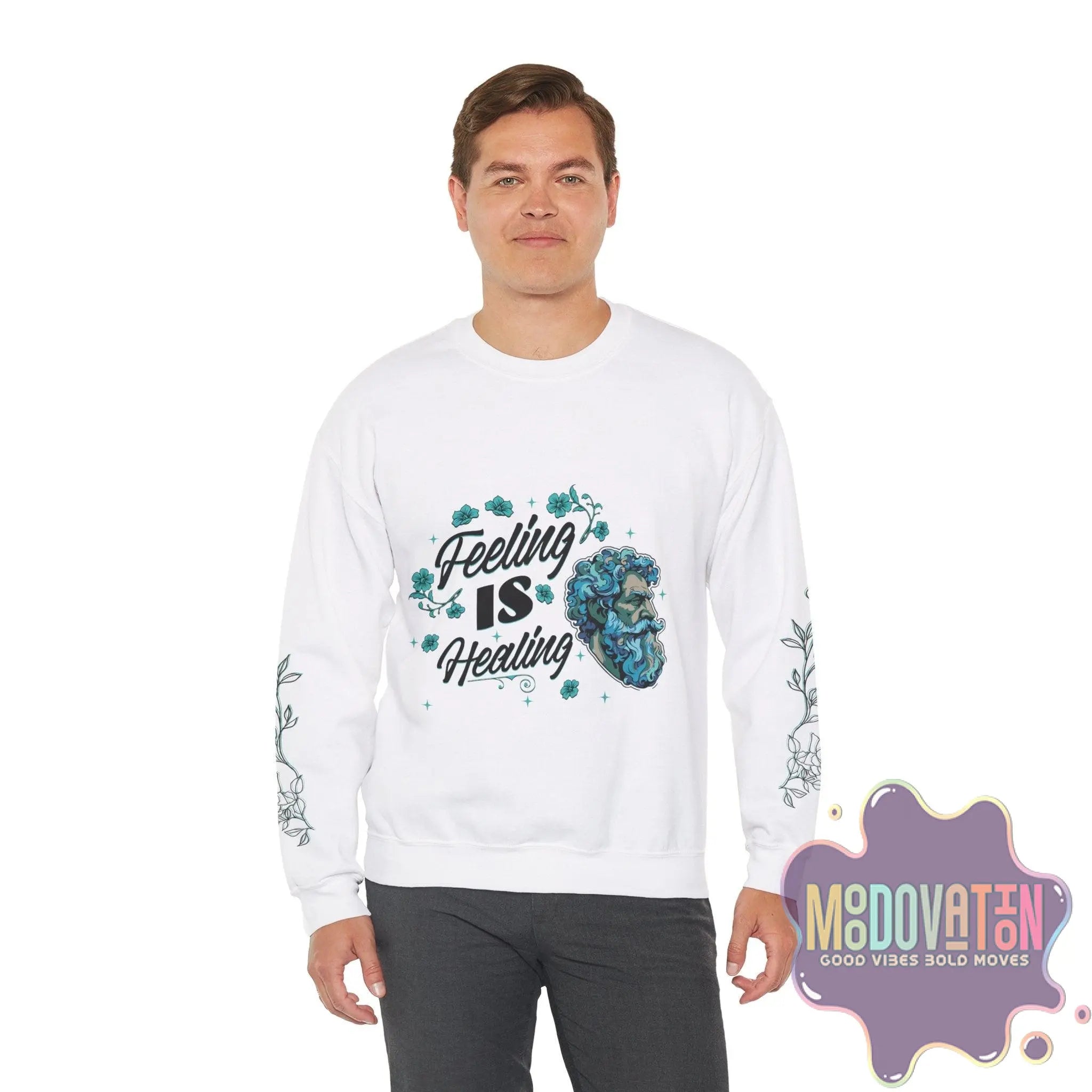 Feeling Is Healing Unisex Heavy Blend Crewneck Sweatshirt - MOODOVATION