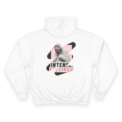 Intense Feelings Champion Unisex Hoodie - Black/Rose Pink Print