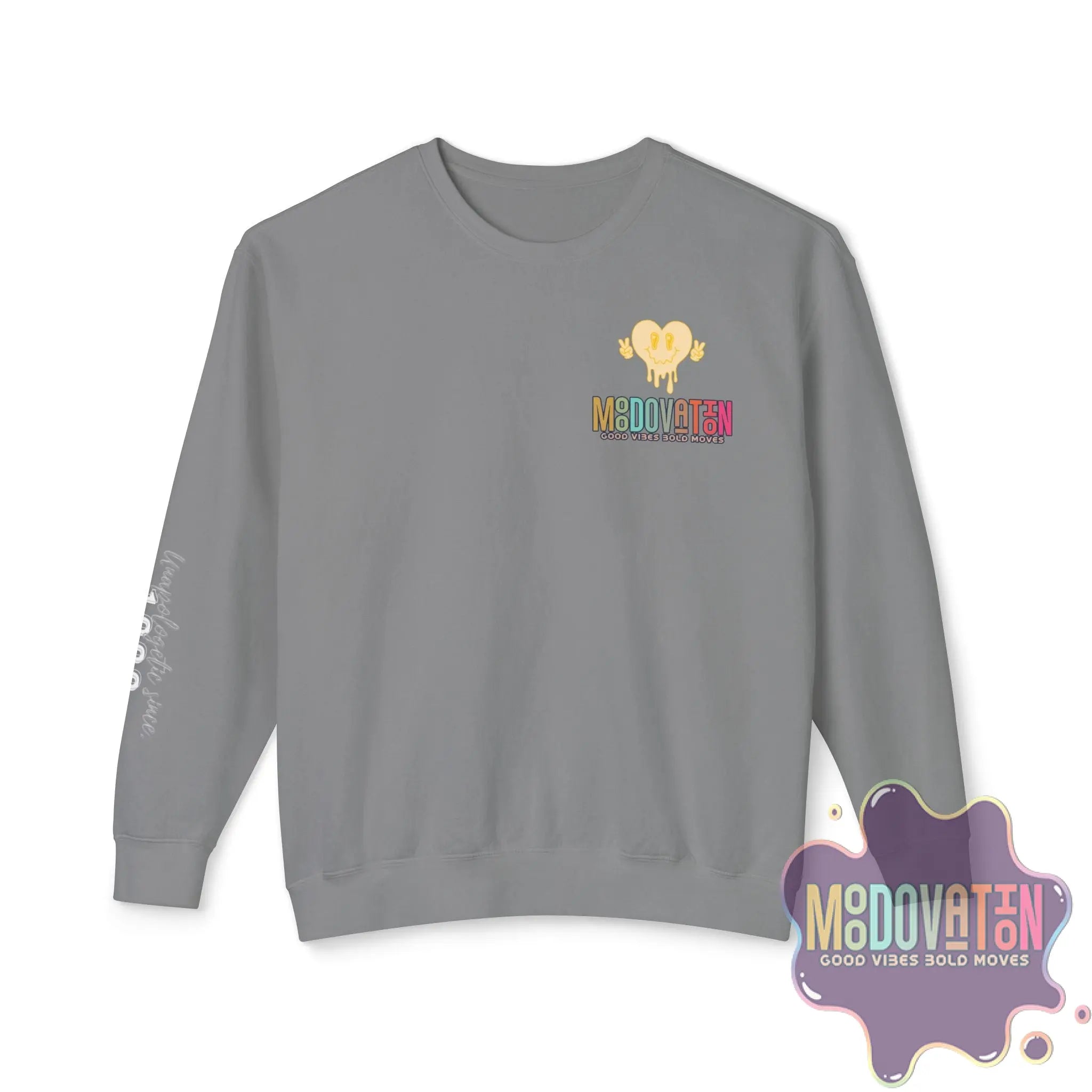 Good Vibes Bold Moves Personalized Unisex Lightweight Crewneck Sweatshirt - Brand Edition Moodovation