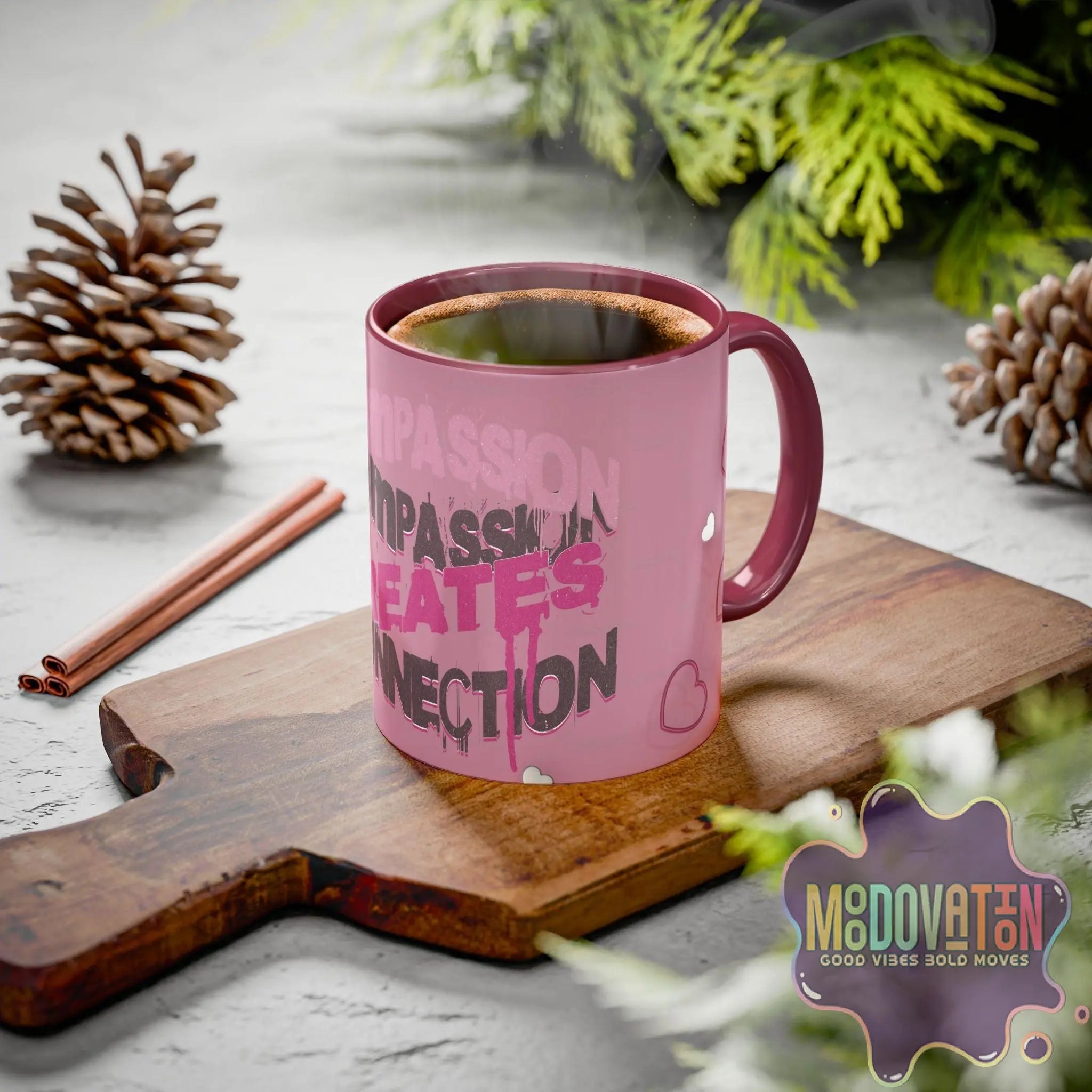 Compassion Creates Connection Coffee Mug (11oz, 15oz) - MOODOVATION