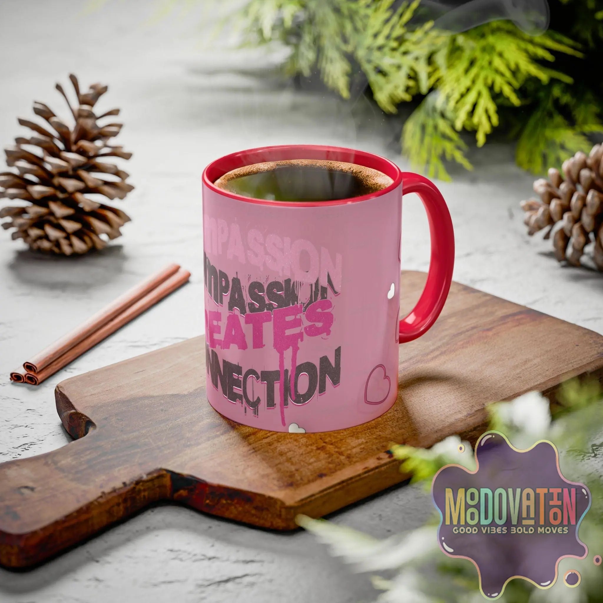 Compassion Creates Connection Coffee Mug (11oz, 15oz) - MOODOVATION
