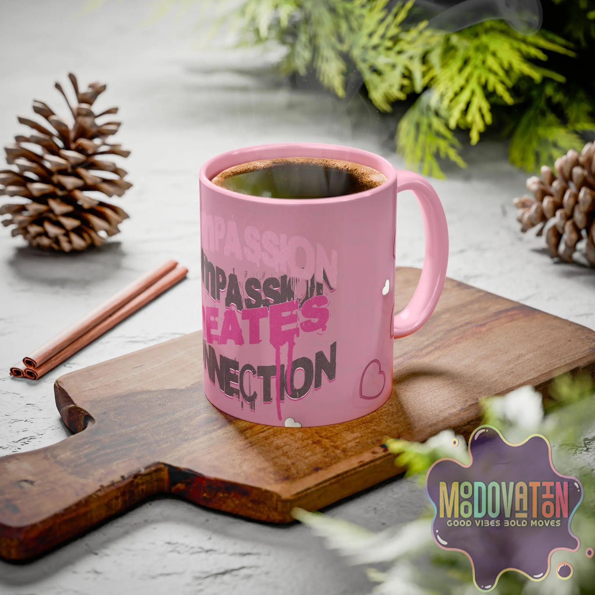 Compassion Creates Connection Coffee Mug (11oz, 15oz) - MOODOVATION