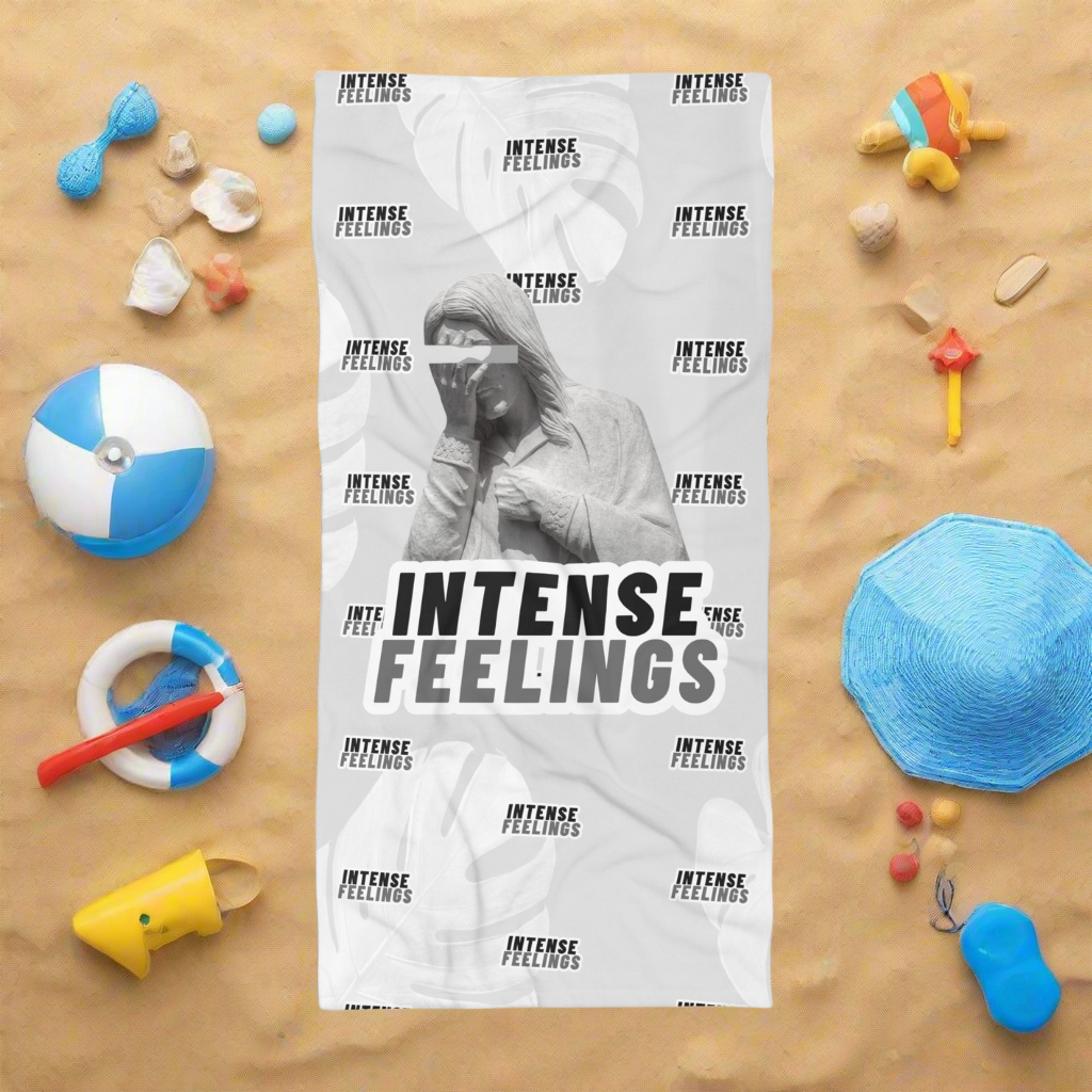 Intense Feelings - Grey Beach Towel