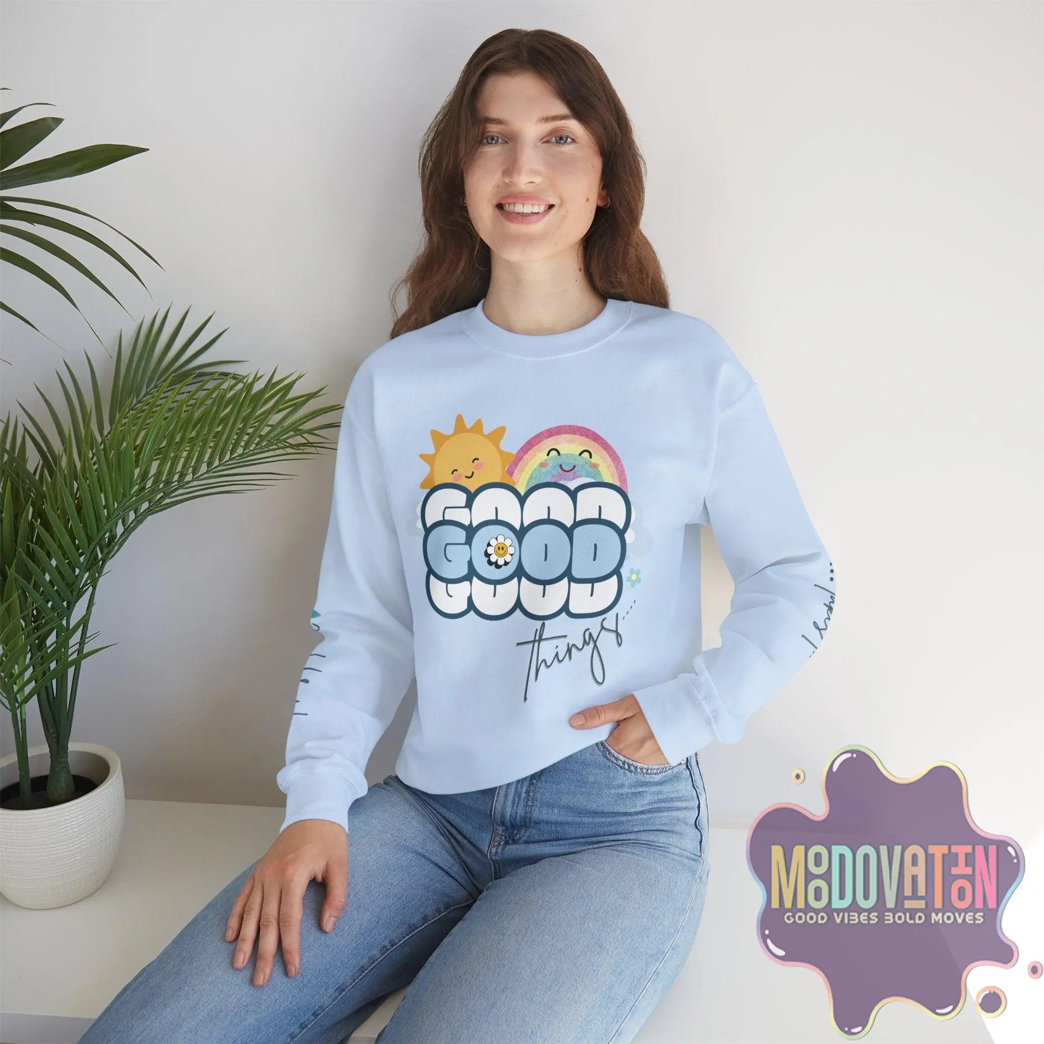 Good Things Unisex Heavy Blend Crewneck Sweatshirt - MOODOVATION