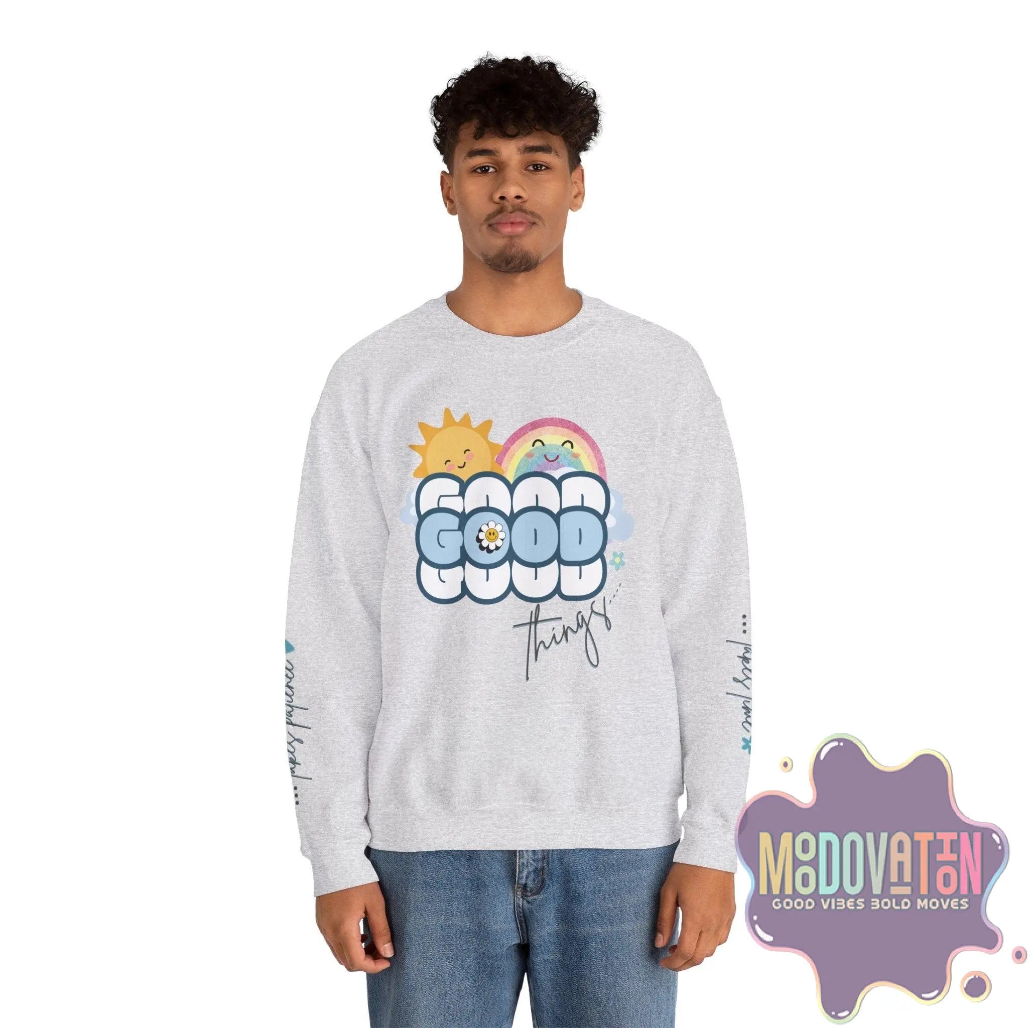 Good Things Unisex Heavy Blend Crewneck Sweatshirt - MOODOVATION